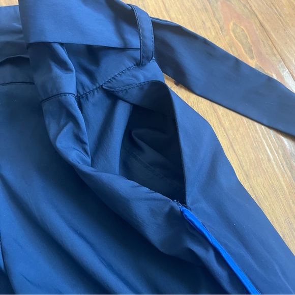 Katharine Kidd Navy Silk Pants with‎ Tie Waist & Blue Side Stripe size 4 - Picture 9 of 15